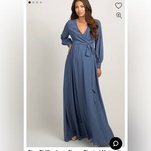 Pinkblush Blue Chiffon Maternity dress